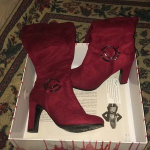 Burgundy boots